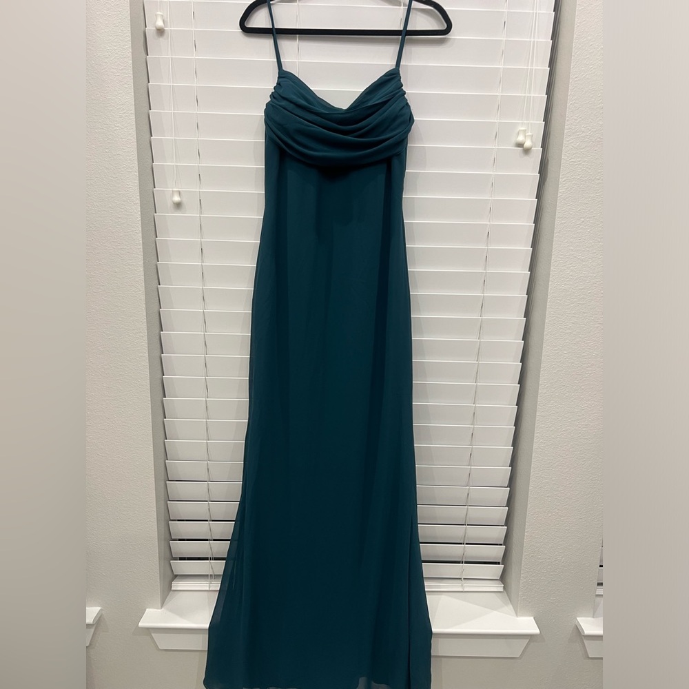 Brand New Lulu’s Captivated Emerald Green Cowl Neck Maxi Dress